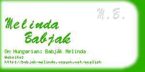 melinda babjak business card
