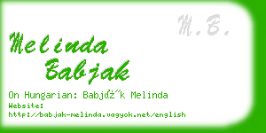 melinda babjak business card